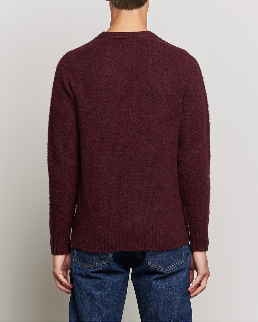 Men | Sweaters & Knitwear | Howlin' | Brushed Wool Cardigan Bordeaux