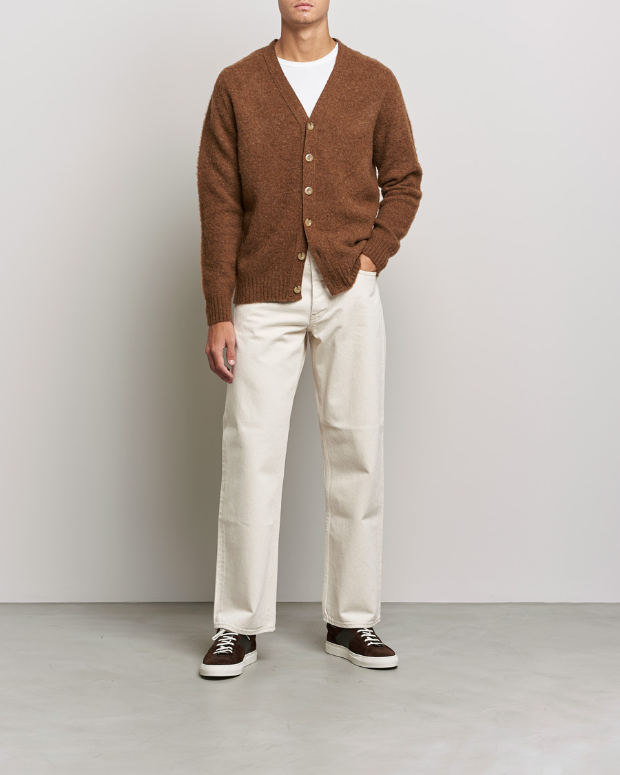 Men | Sweaters & Knitwear | Howlin' | Brushed Wool Cardigan Nuts
