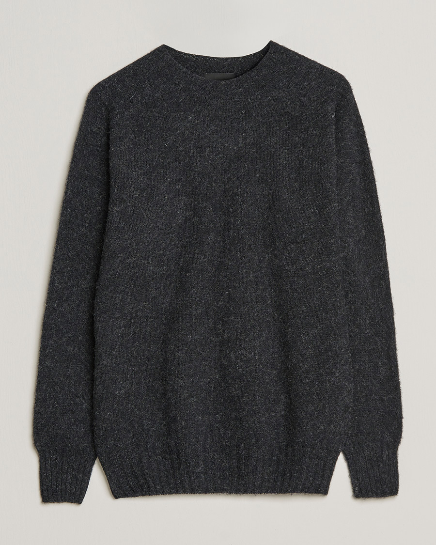 Men | Sweaters & Knitwear | Howlin' | Brushed Wool Sweater Charcoal