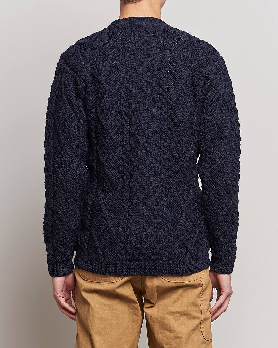Men | Sweaters & Knitwear | Howlin' | Cable Knitted Wool Cardigan Navy