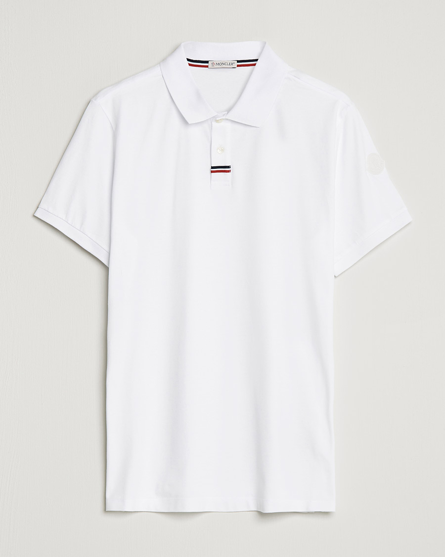 Men | Polo Shirts | Moncler | Tricolore Rib Polo White