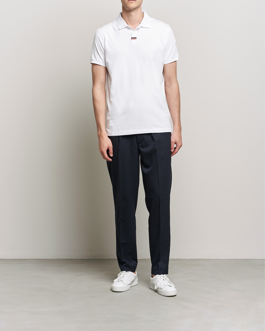 Men | Polo Shirts | Moncler | Tricolore Rib Polo White