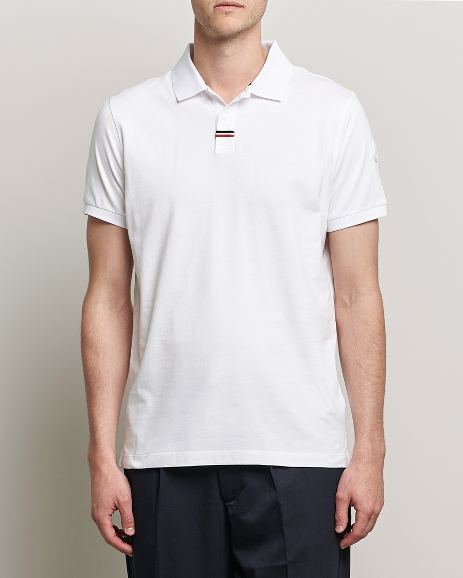 Men | Polo Shirts | Moncler | Tricolore Rib Polo White
