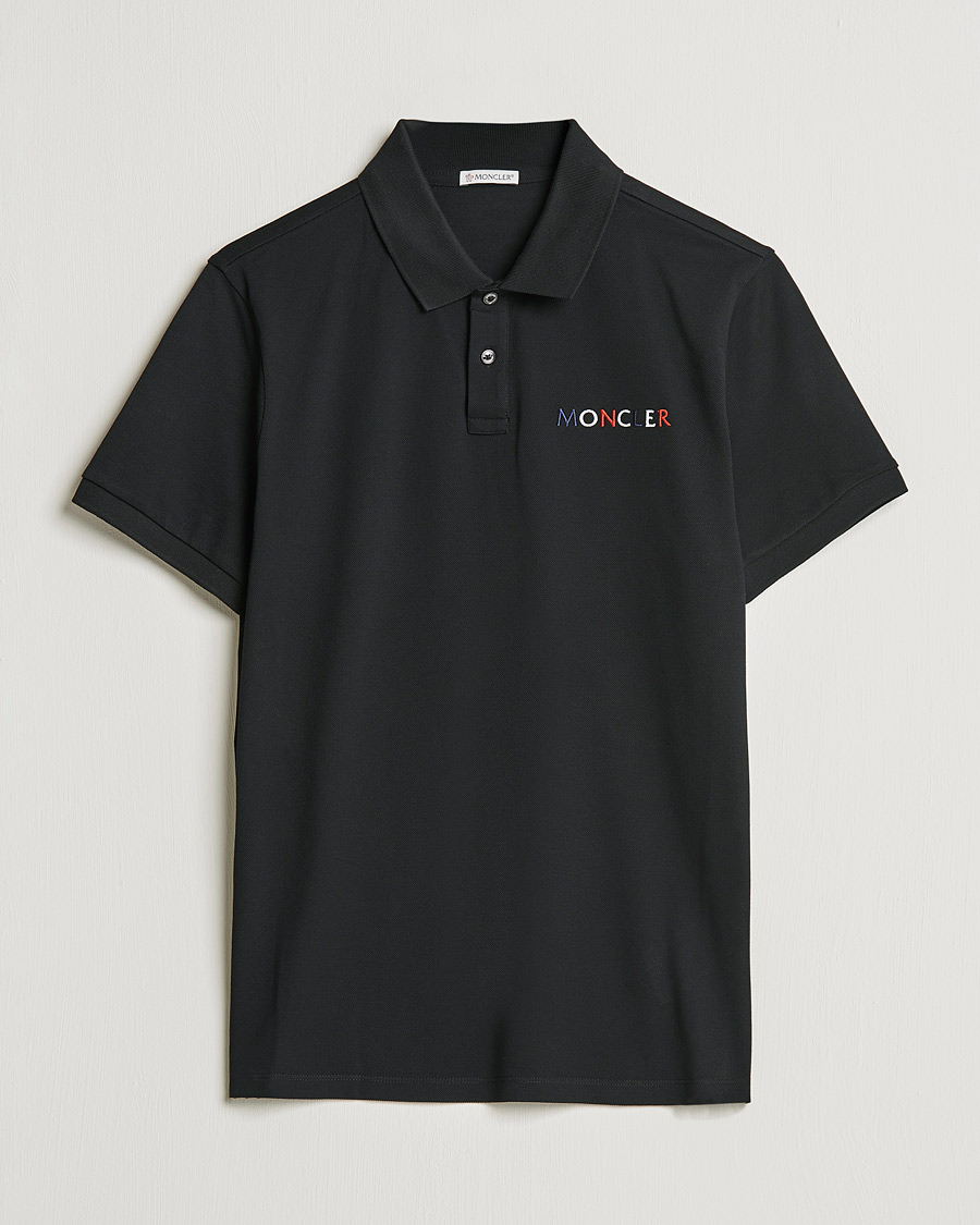 Men | Polo Shirts | Moncler | Logo Rib Polo Black