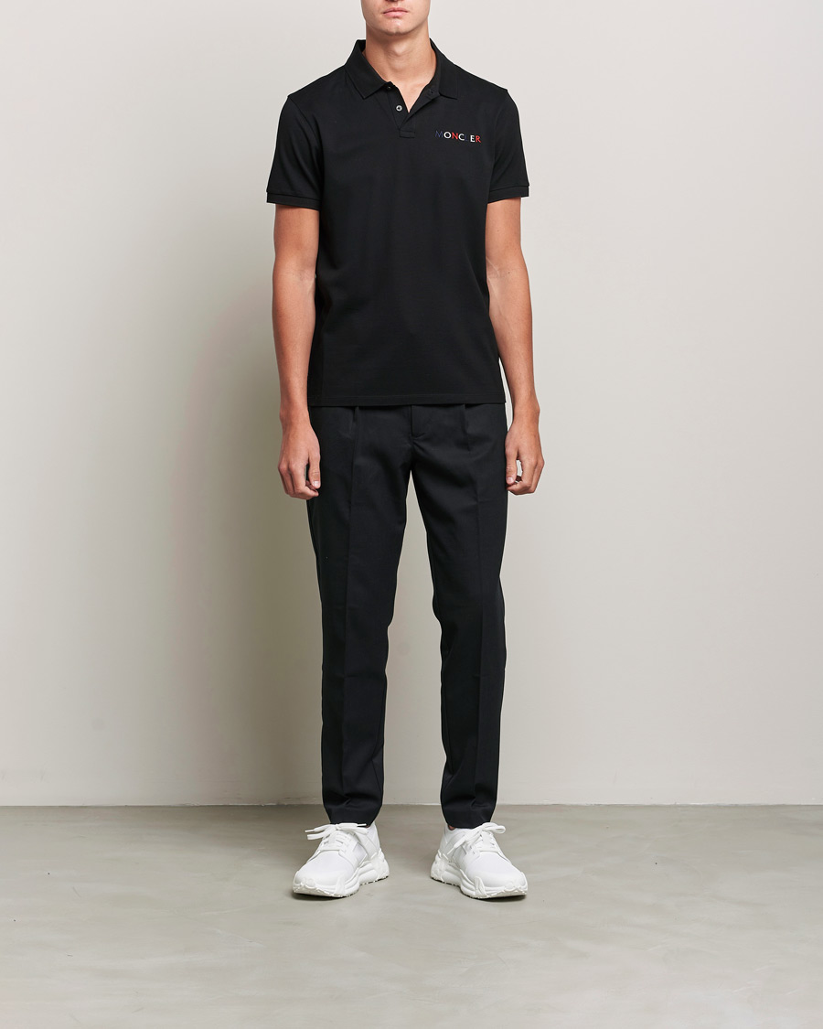 Men | Polo Shirts | Moncler | Logo Rib Polo Black