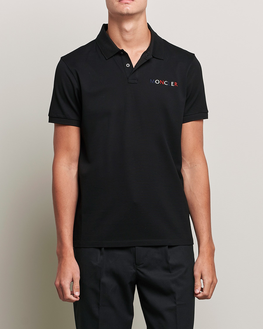 Men | Polo Shirts | Moncler | Logo Rib Polo Black