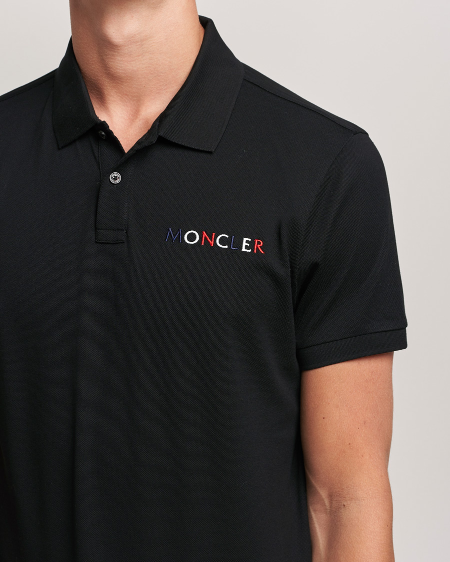 Men | Polo Shirts | Moncler | Logo Rib Polo Black