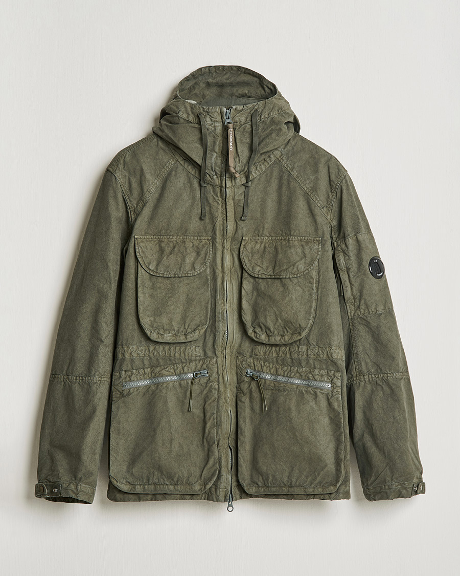 Men | Down Jackets | C.P. Company | Ba-Tic Wax Resistance Two in One Jacket Dark Green