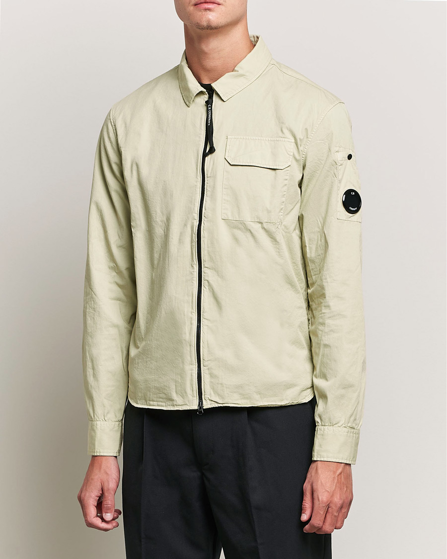Men | Shirt Jackets | C.P. Company | Garment Dyed Gabardine Overshirt Khaki