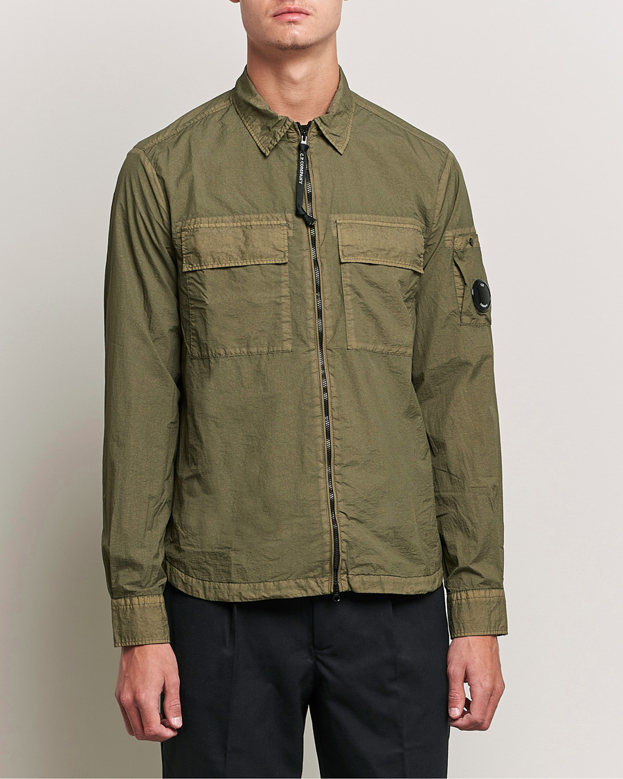 Men | Shirt Jackets | C.P. Company | Taylon L Zip Overshirt Green