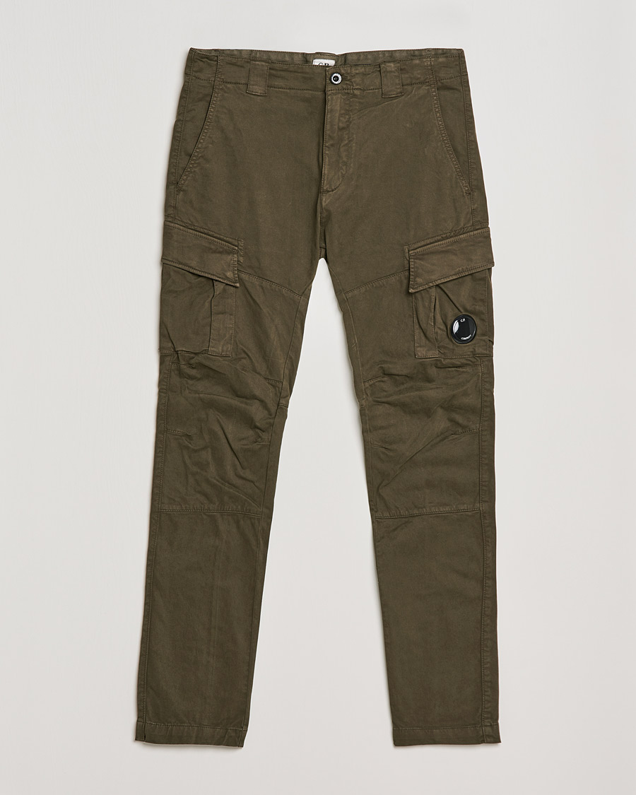 Men | Cargo Trousers | C.P. Company | Stretch Satin Lens Cargo Pants Olive