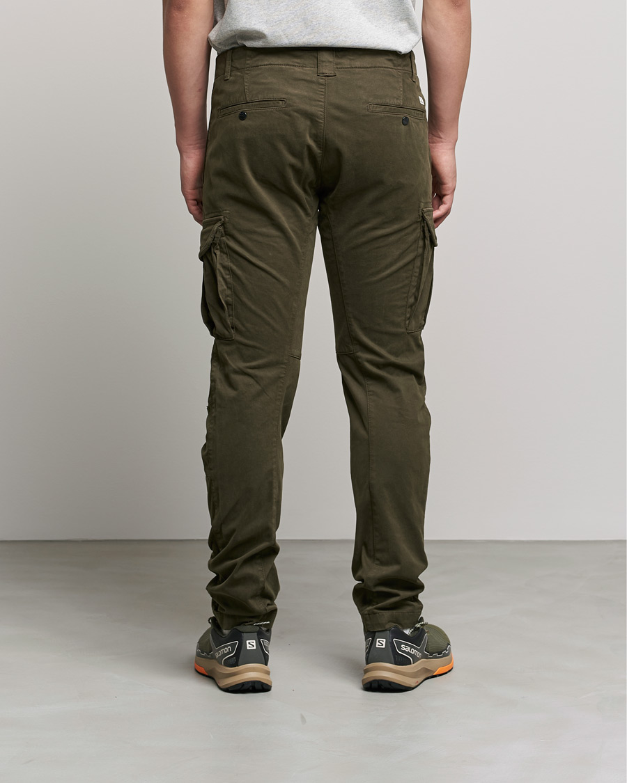 Men | Trousers | C.P. Company | Stretch Satin Lens Cargo Pants Olive