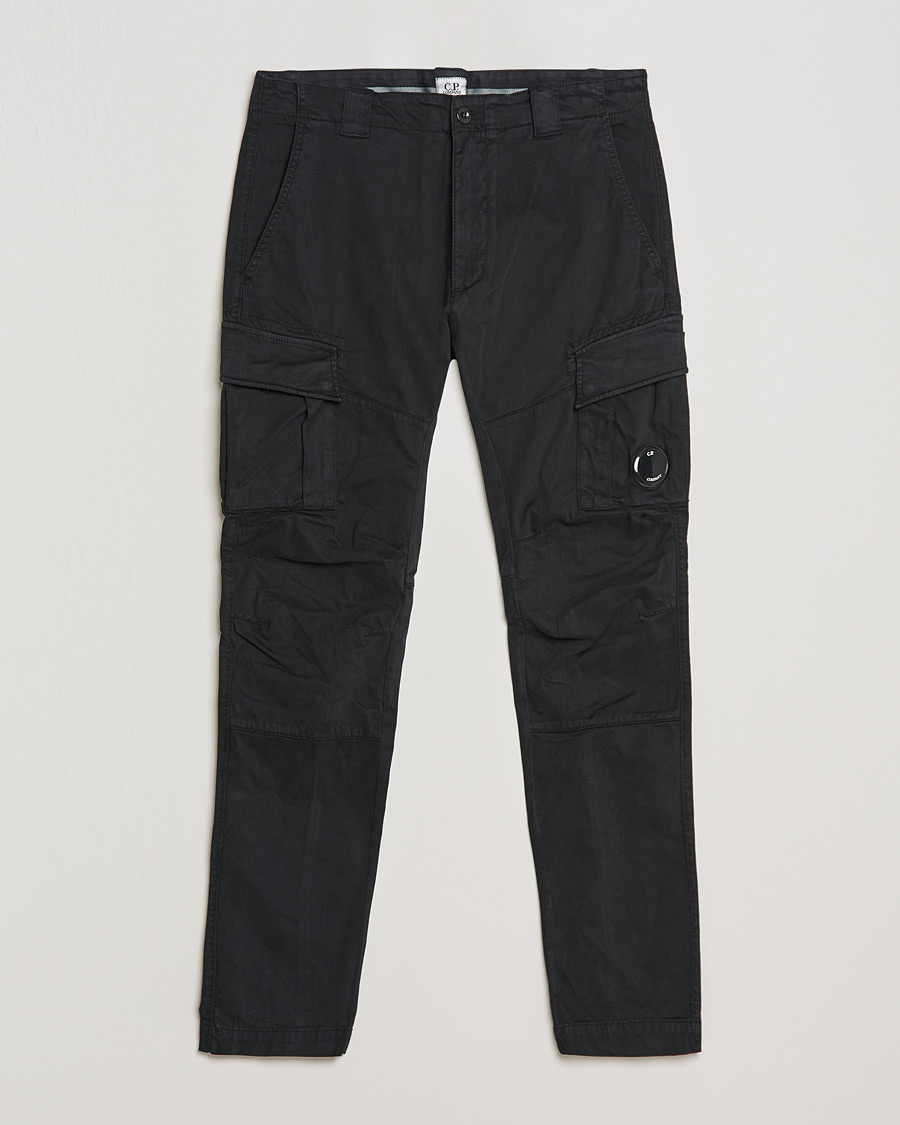 Men | Cargo Trousers | C.P. Company | Stretch Satin Lens Cargo Pants Black