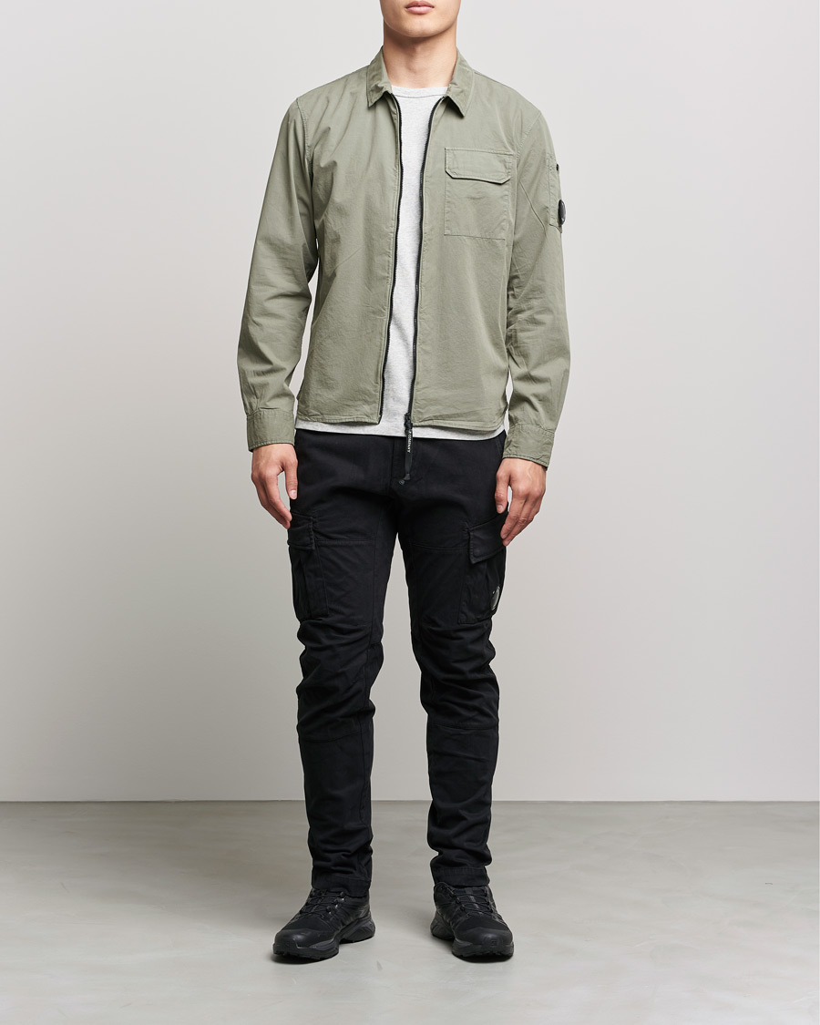 Men | Trousers | C.P. Company | Stretch Satin Lens Cargo Pants Black