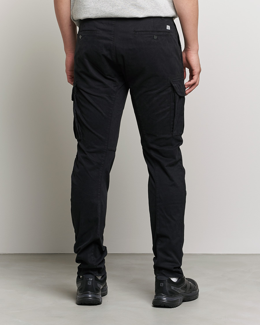 Men | Trousers | C.P. Company | Stretch Satin Lens Cargo Pants Black
