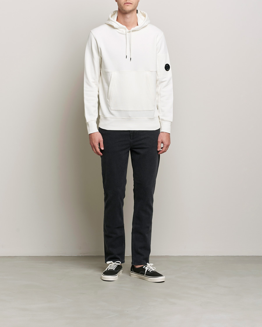 Men |  | C.P. Company | Diagonal Raised Fleece Hooded Lens Sweatshirt White