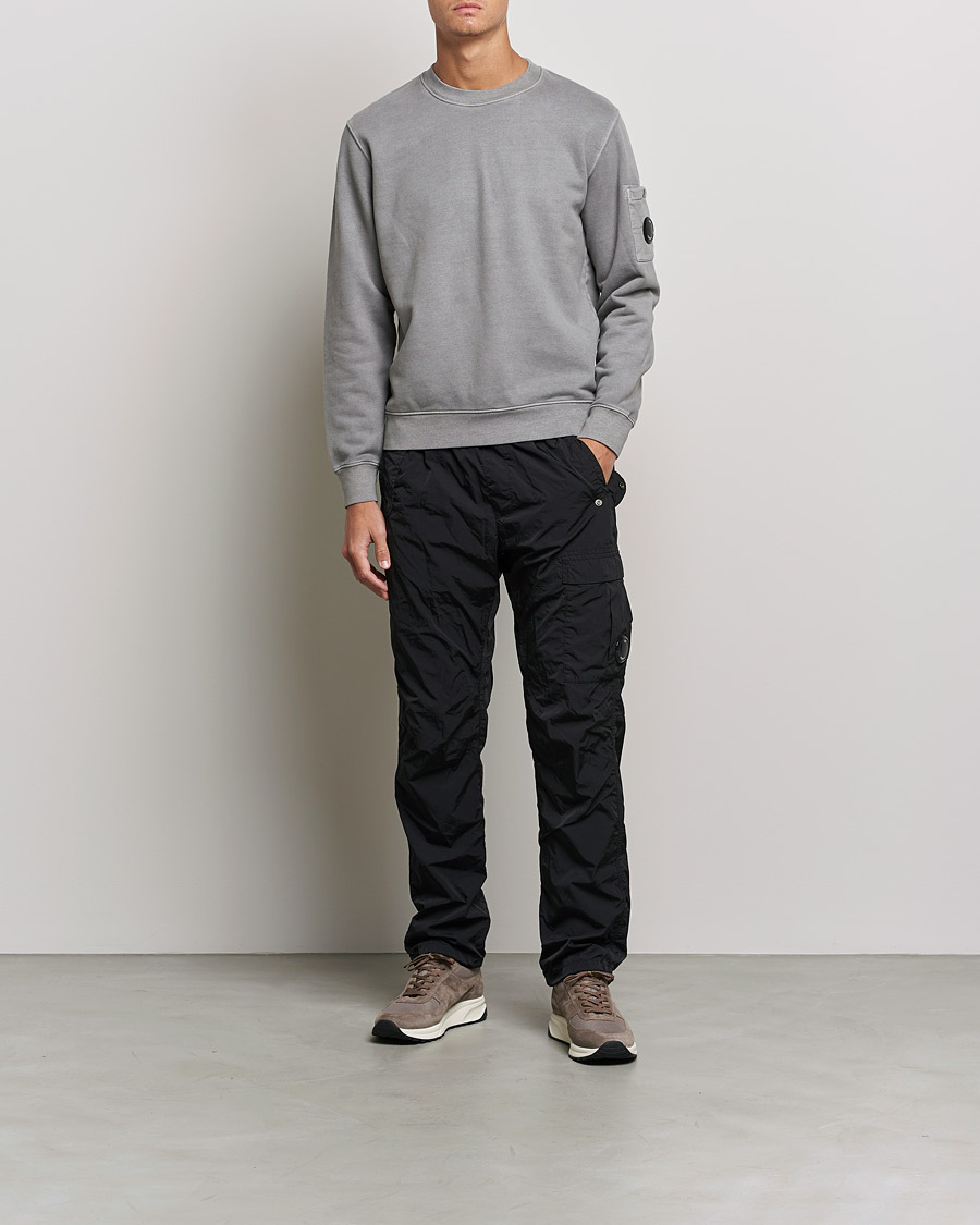 Men | Sweaters & Knitwear | C.P. Company | Brushed Emerized Diagonal Fleece Sweat Grey