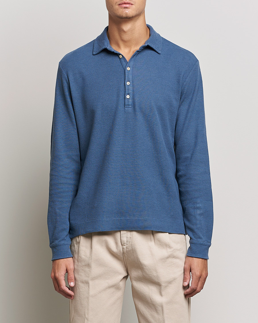 Men | Long Sleeve Polo Shirts | Massimo Alba | Ischia Cotton/Cashmere Polo River