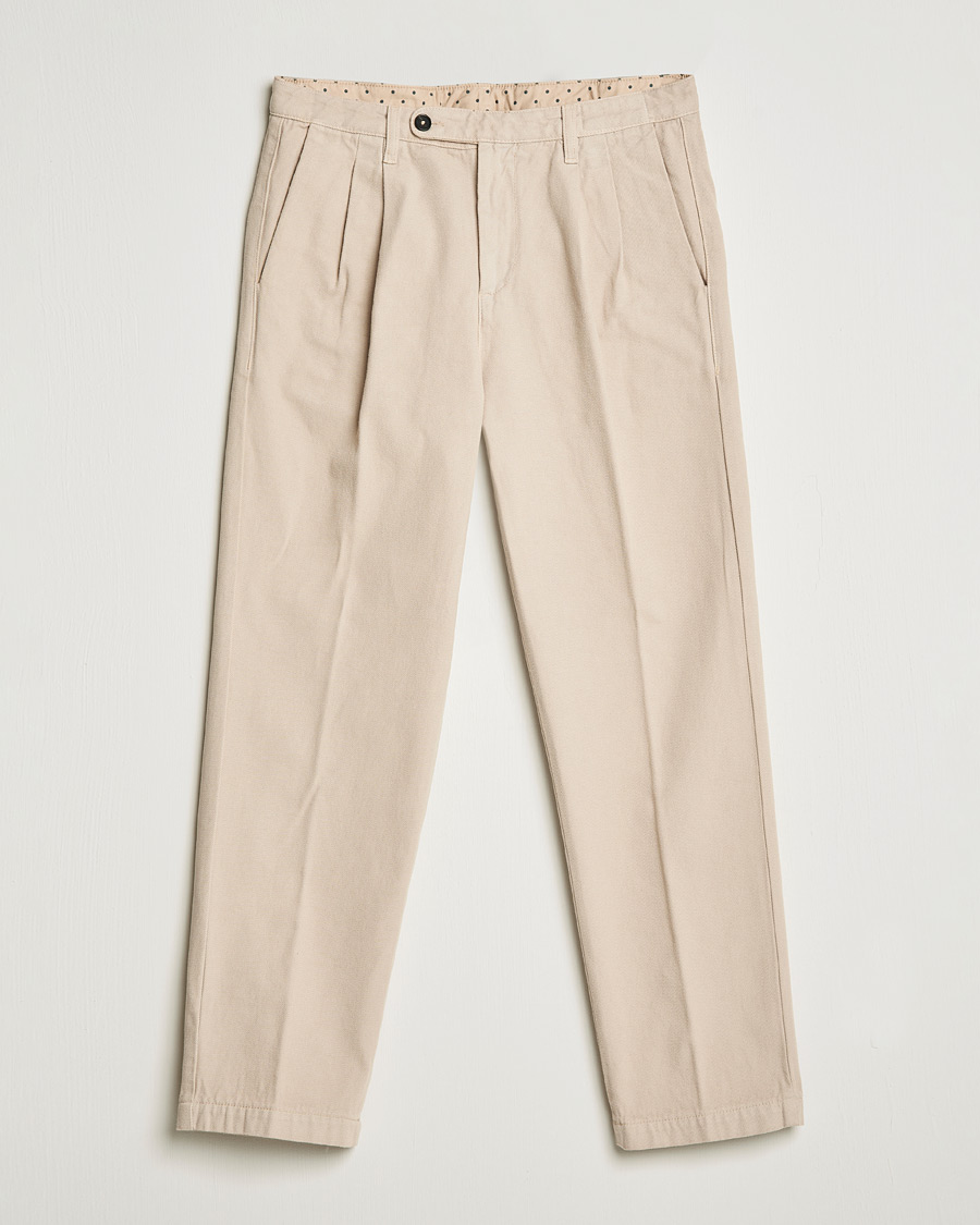 Men | Trousers | Massimo Alba | Strallo Pleated Chinos Beige