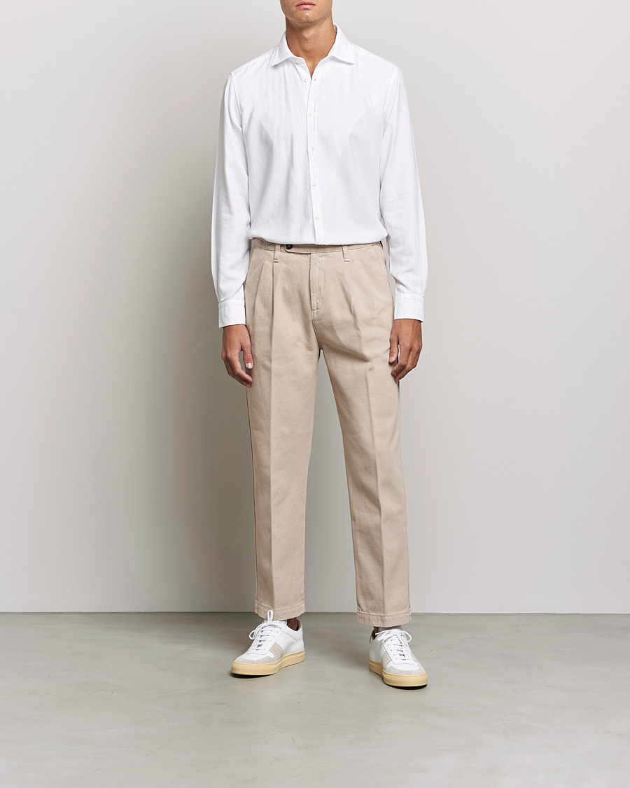 Men | Shirts | Massimo Alba | Genova Soft Flannel Shirt White