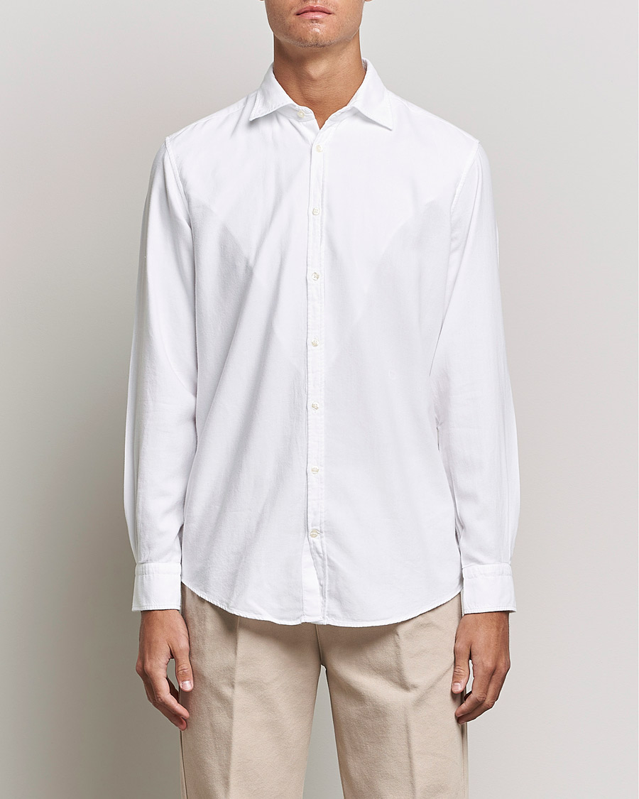 Men | Shirts | Massimo Alba | Genova Soft Flannel Shirt White