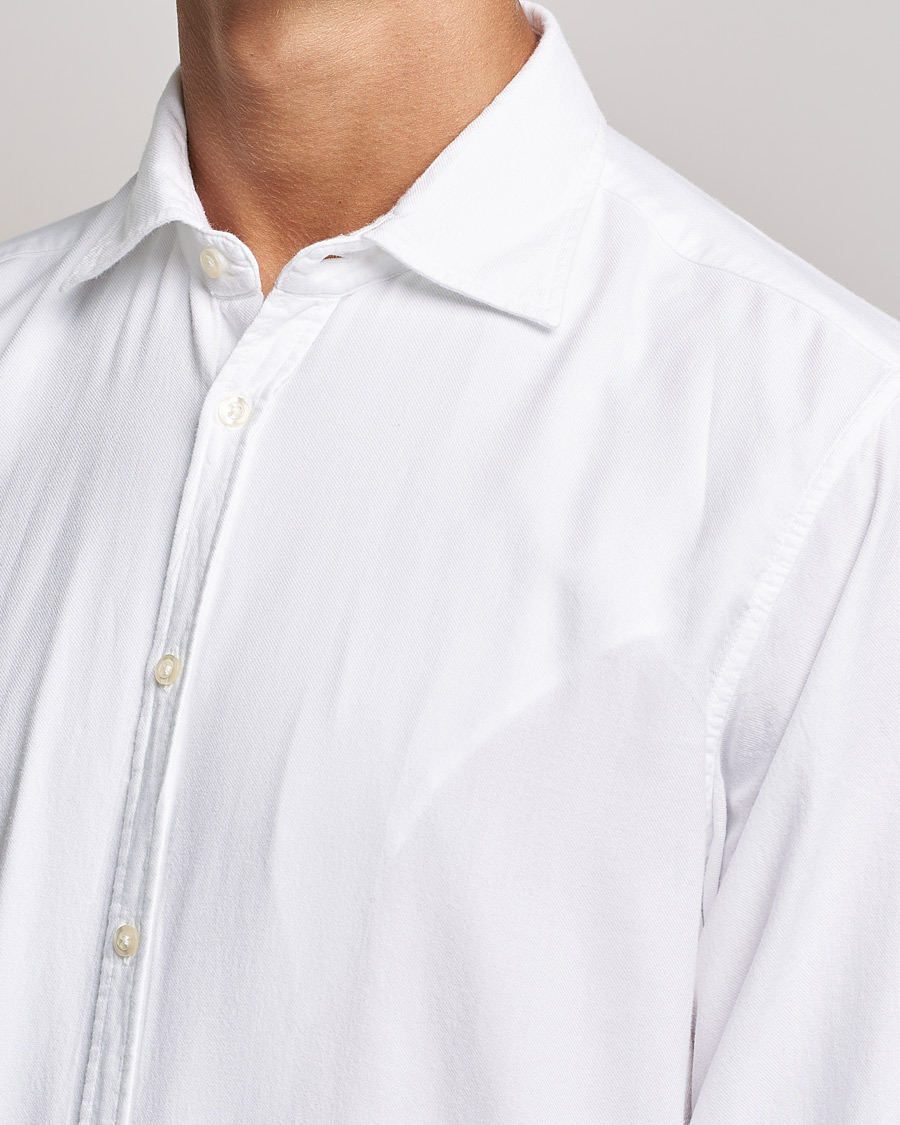 Men | Shirts | Massimo Alba | Genova Soft Flannel Shirt White