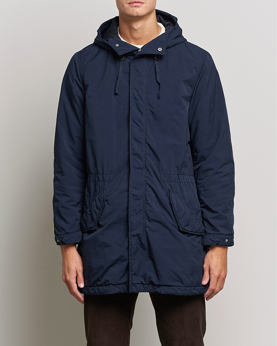 Men | Coats & Jackets | Aspesi | Parkettone Garment Dyed Jacket Navy