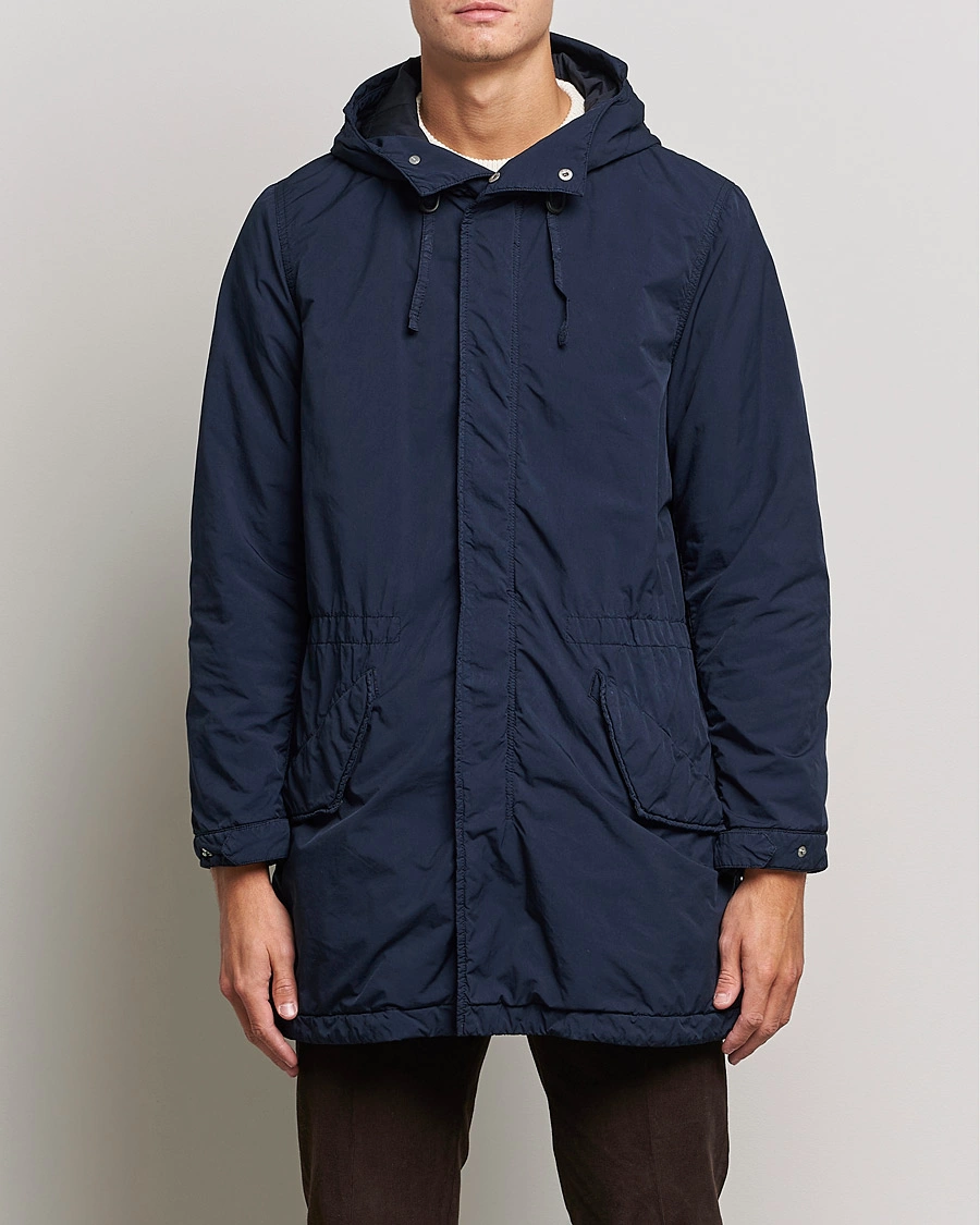 Men | Coats & Jackets | Aspesi | Parkettone Garment Dyed Jacket Navy