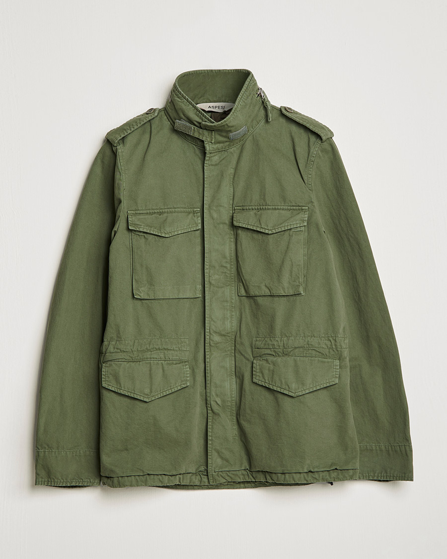 Aspesi Minifield Cotton Jacket Sage at CareOfCarl.com