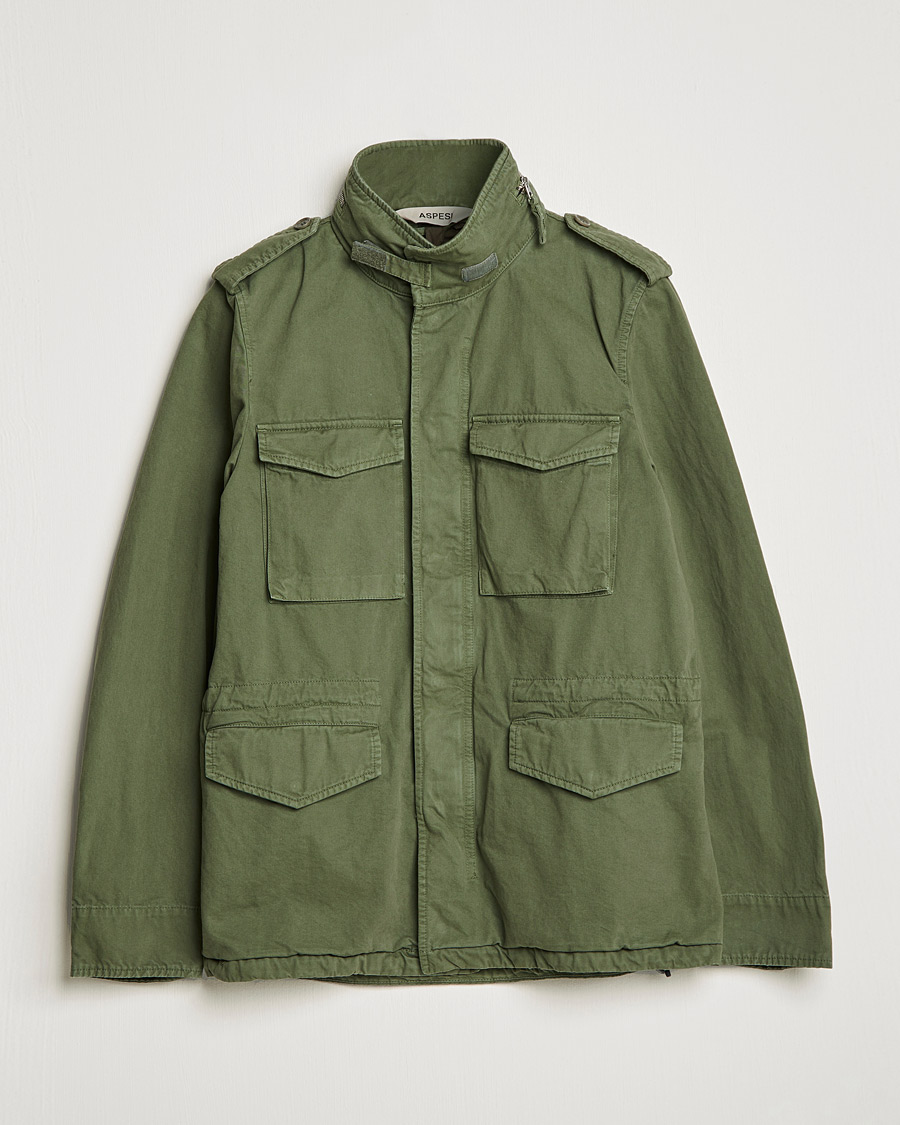 Men | Field Jackets | Aspesi | Minifield Cotton Jacket Sage