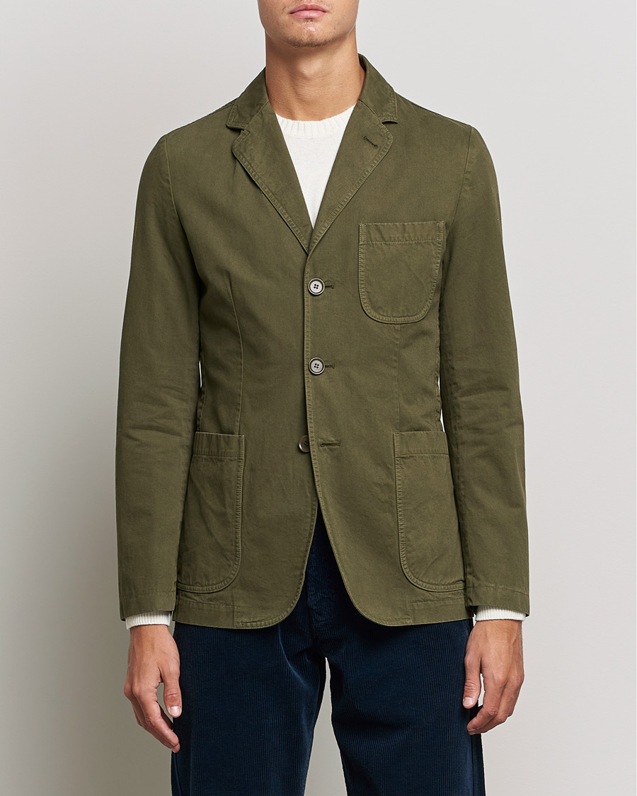 Men | Blazers | Aspesi | Murakami Cotton Blazer Military Green