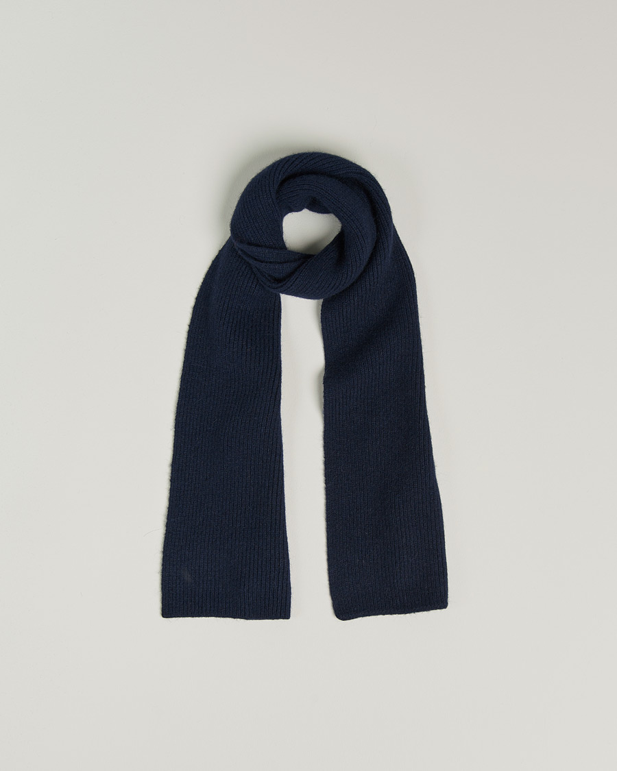 Men | Scarves | Le Bonnet | Lambswool/Caregora Scarf Midnight