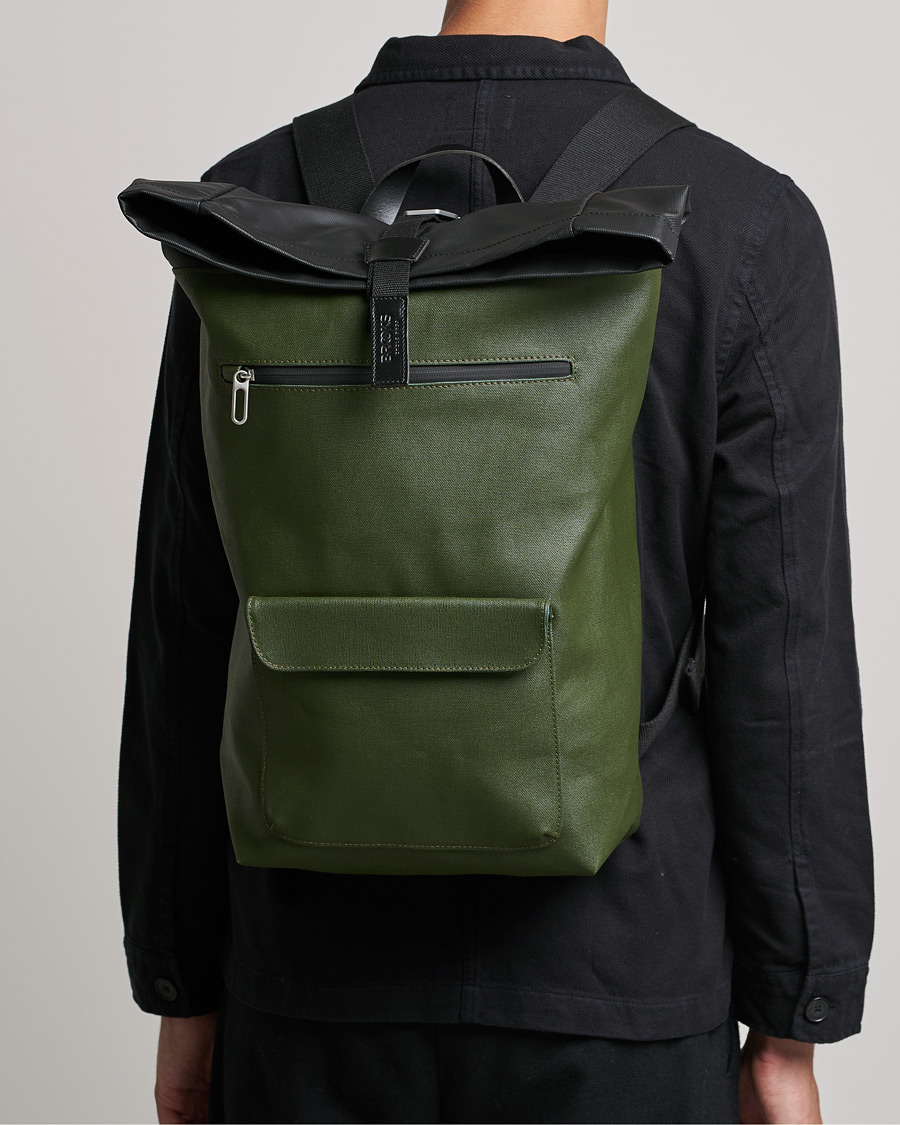 Men | Bags | Brooks England | Rivington Cotton Canvas 18L Rolltop Backpack Forest