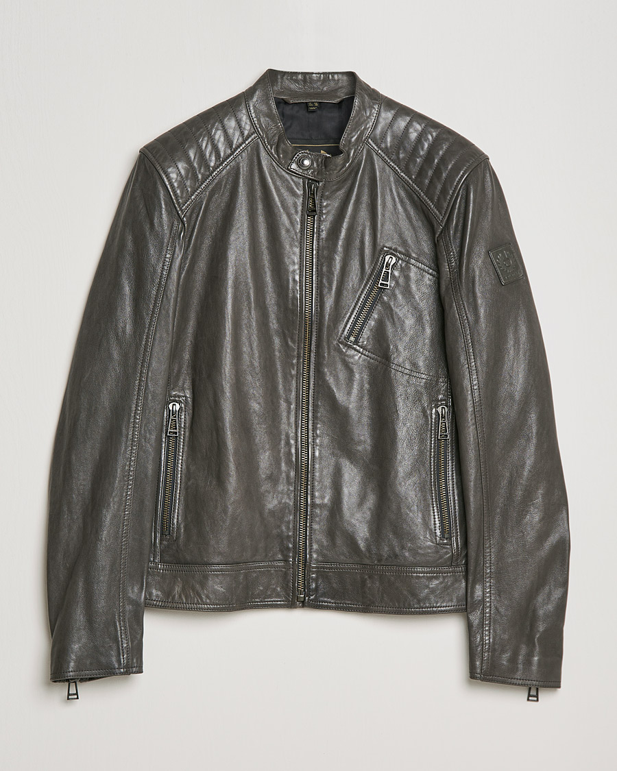 Men | Leather & Suede | Belstaff | V Racer 2.0 Leather Jacket Dark Grey