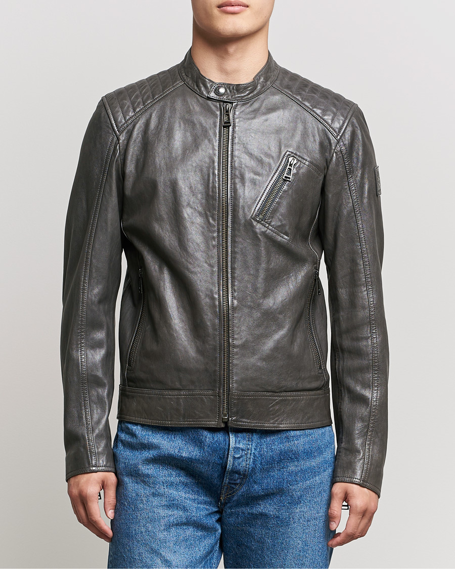 Men | Classic jackets | Belstaff | V Racer 2.0 Leather Jacket Dark Grey