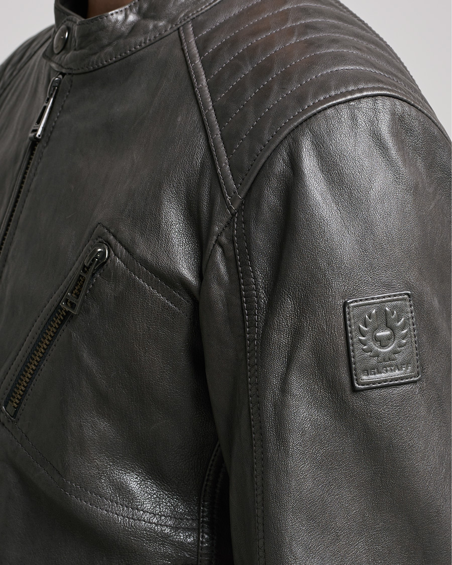 Belstaff V Racer 2.0 Leather Jacket Dark Grey at CareOfCarl.com