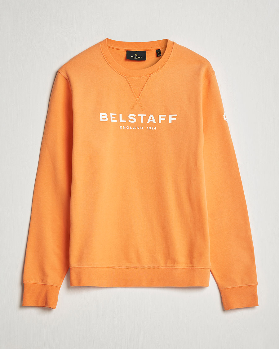 Men |  | Belstaff | Belstaff 1924 Crew Neck Logo Sweat Signal Orange