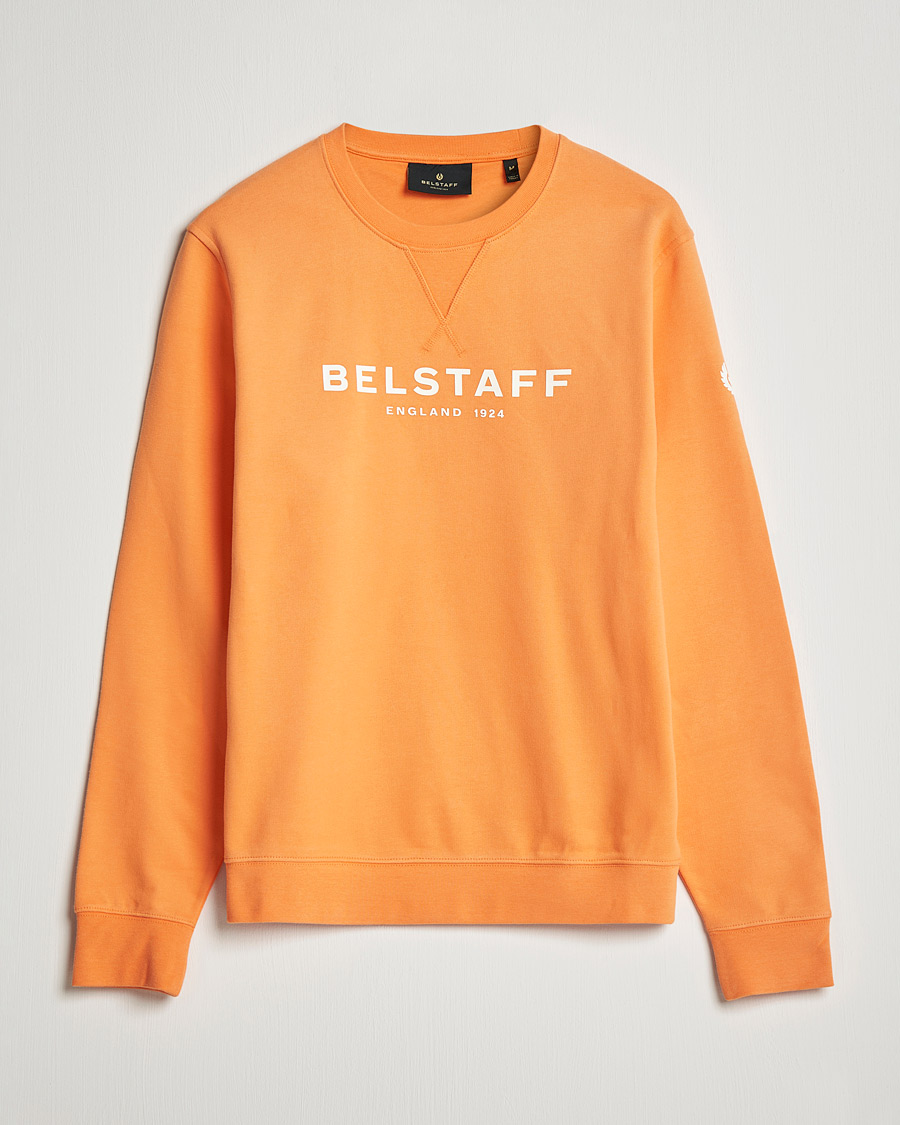 Men | Sweaters & Knitwear | Belstaff | 1924 Crew Neck Logo Sweat Signal Orange