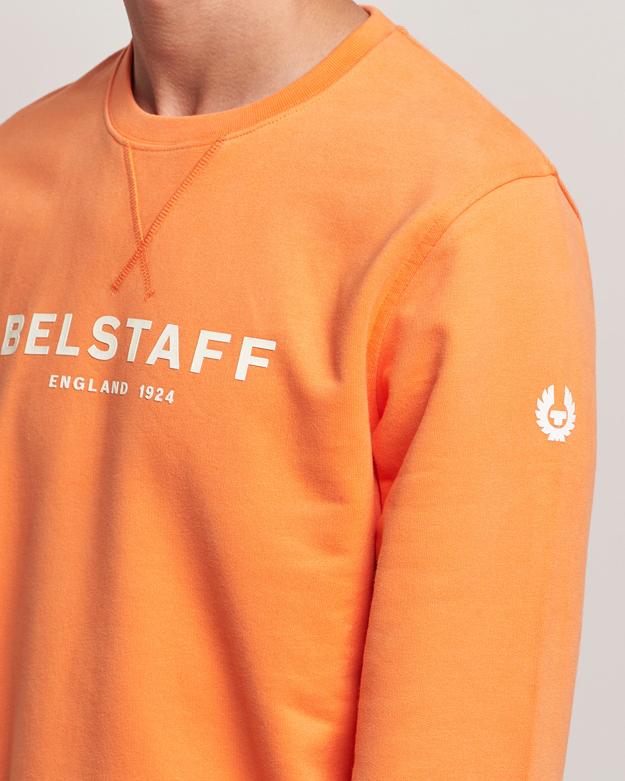 Men | Sweaters & Knitwear | Belstaff | 1924 Crew Neck Logo Sweat Signal Orange