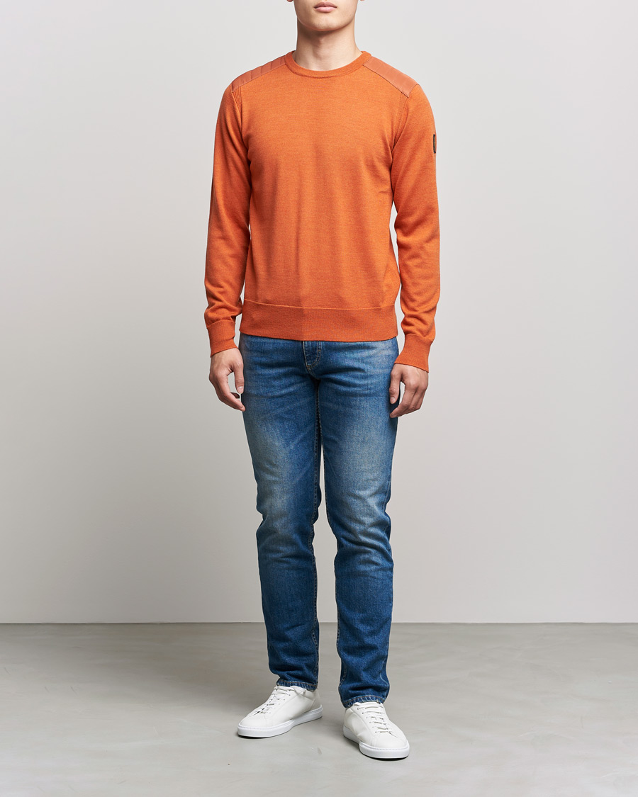 Men | Sweaters & Knitwear | Belstaff | Kerrigan Crew Neck Merino Sweatshirt Amber