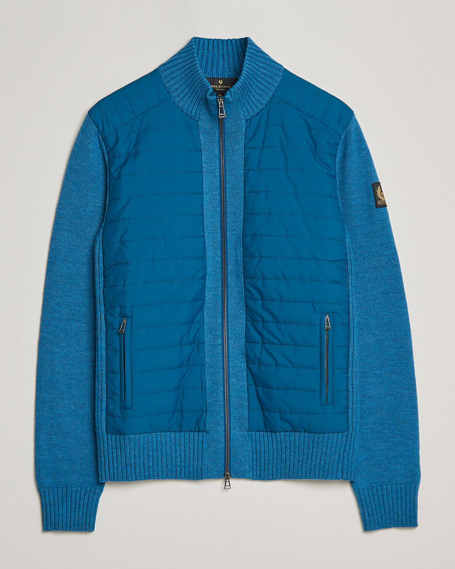 Men | Sweaters & Knitwear | Belstaff | Kingston Full Zip Hybrid Legion Blue