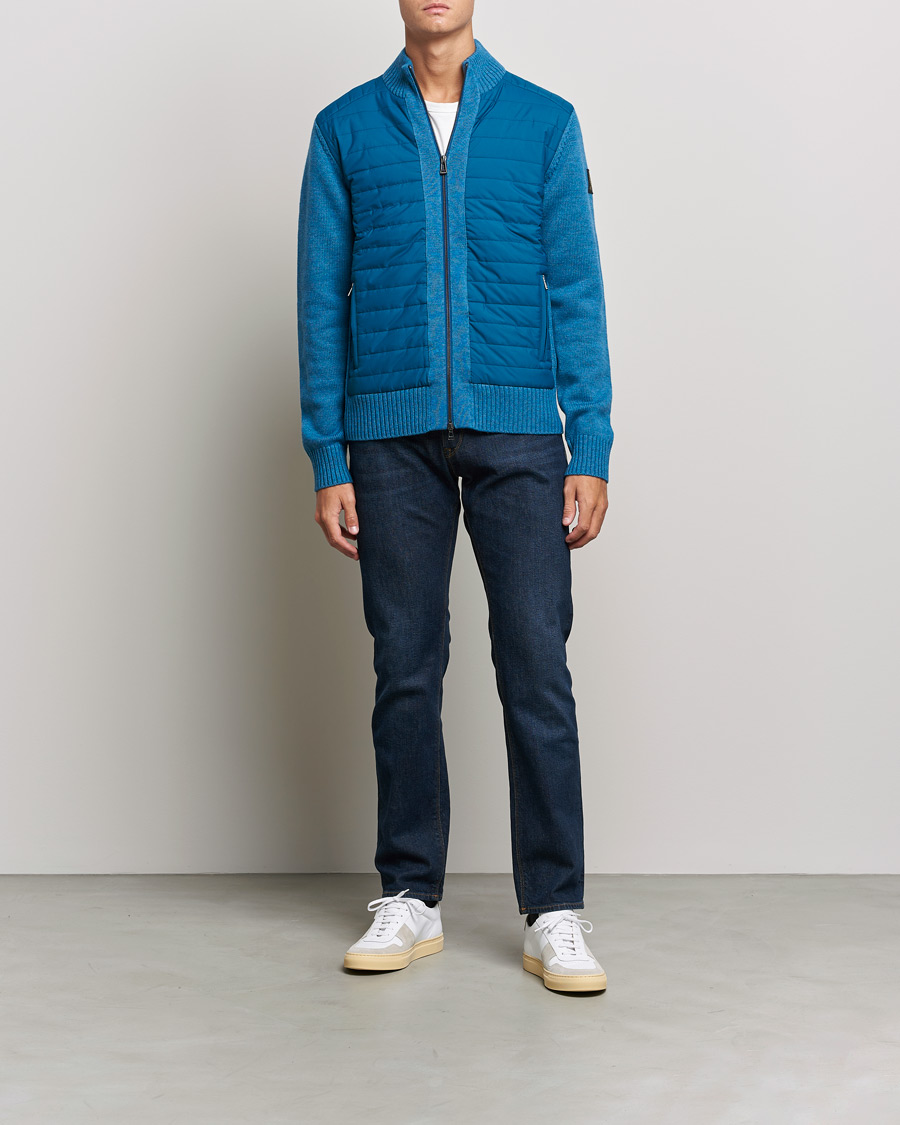 Men | Sweaters & Knitwear | Belstaff | Kingston Full Zip Hybrid Legion Blue