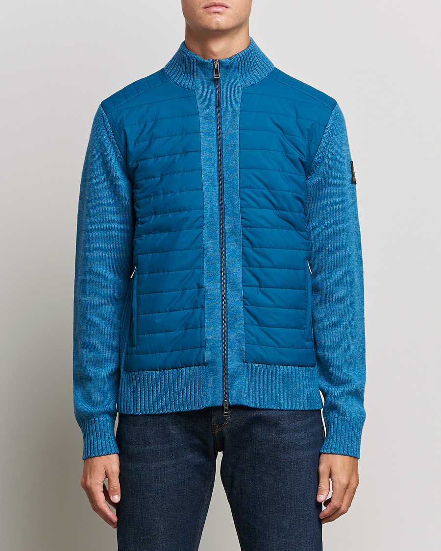 Men | Sweaters & Knitwear | Belstaff | Kingston Full Zip Hybrid Legion Blue
