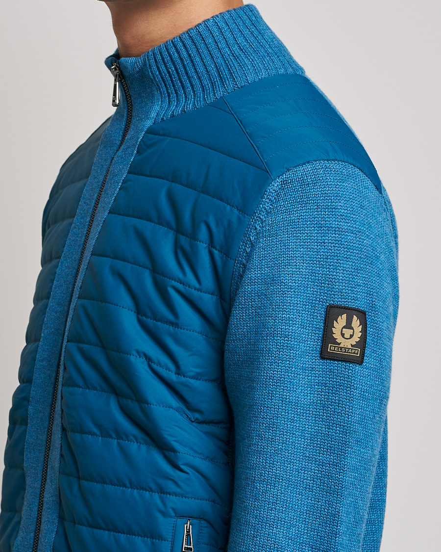 Men | Sweaters & Knitwear | Belstaff | Kingston Full Zip Hybrid Legion Blue