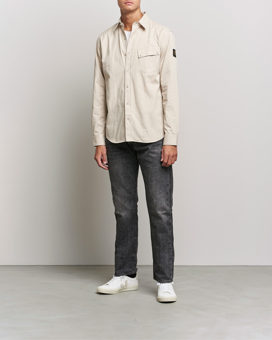 Men |  | Belstaff | Pitch Cotton Pocket Shirt Fawn