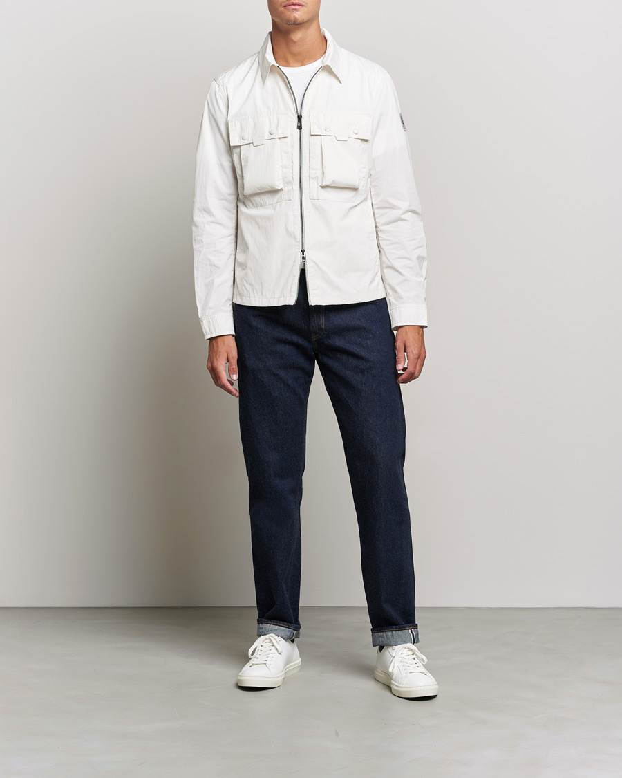 Men | Shirts | Belstaff | Tactical Nylon Pocket Overshirt Chalk