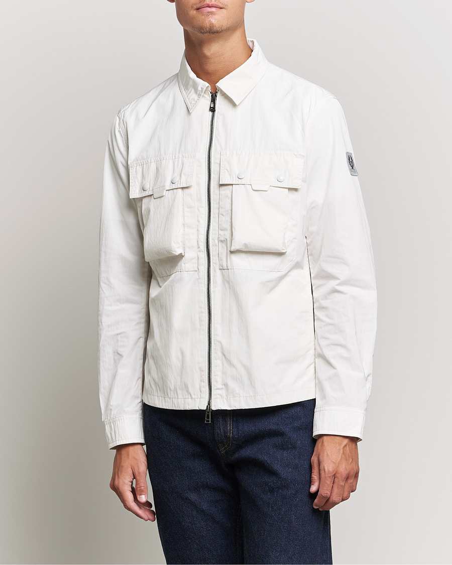 Men | Shirt Jackets | Belstaff | Tactical Nylon Pocket Overshirt Chalk