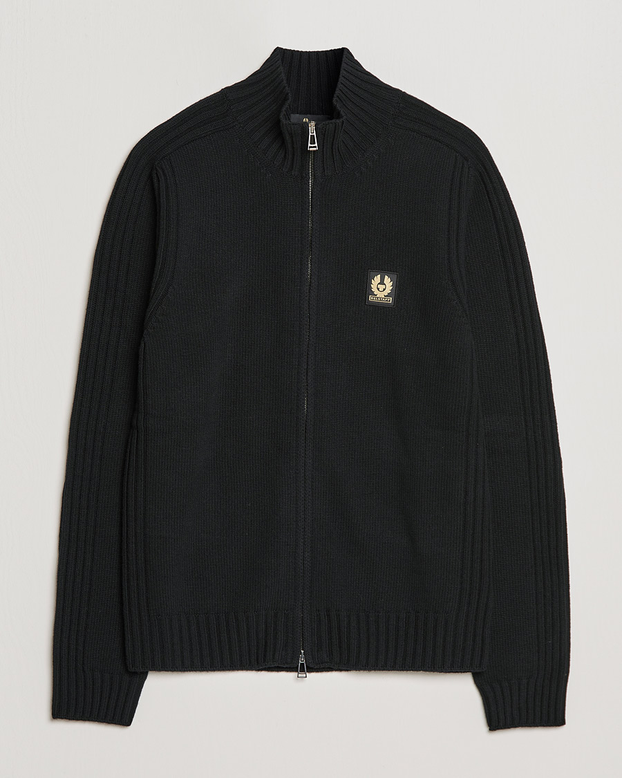Men | Sweaters & Knitwear | Belstaff | Watch Full Zip Wool Cardigan Black