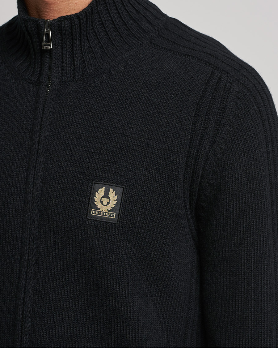 Men | Sweaters & Knitwear | Belstaff | Watch Full Zip Wool Cardigan Black