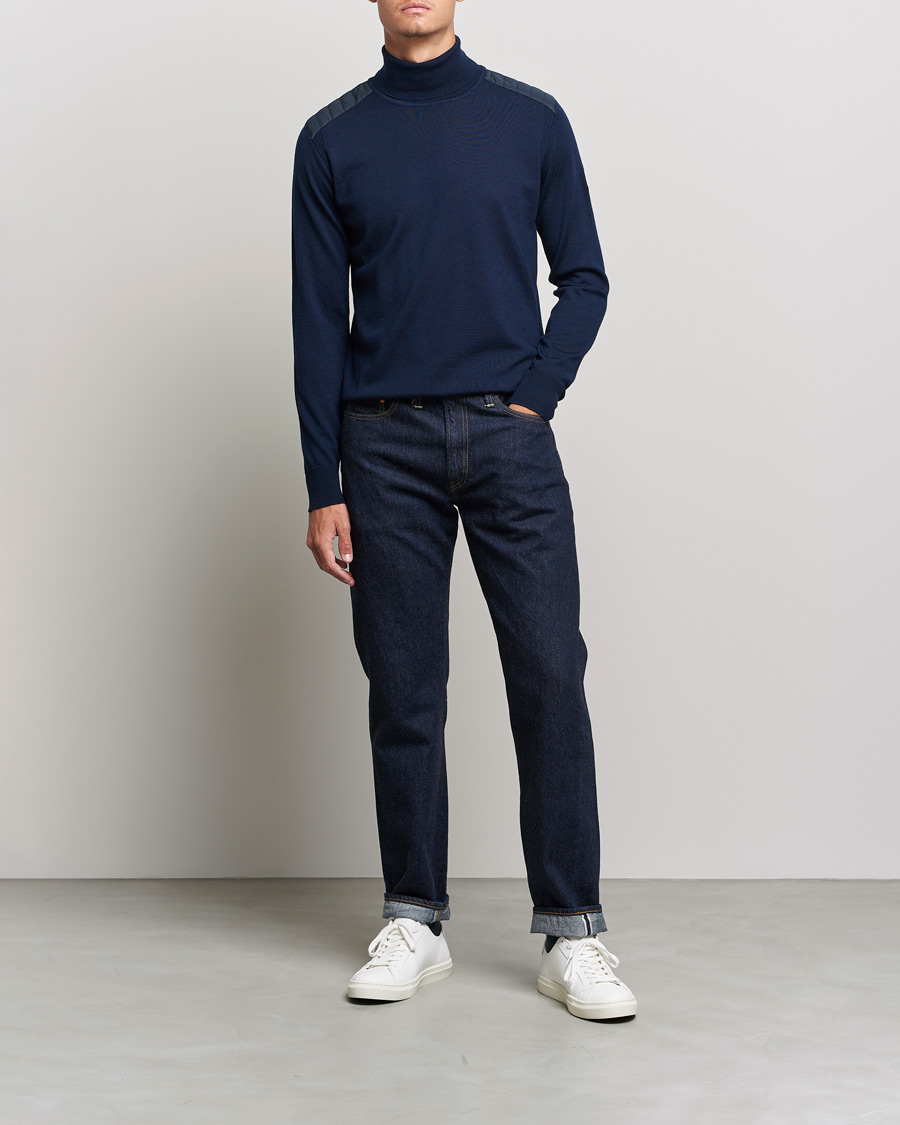 Men | Sweaters & Knitwear | Belstaff | Kingsland Merino Rollneck Washed Navy